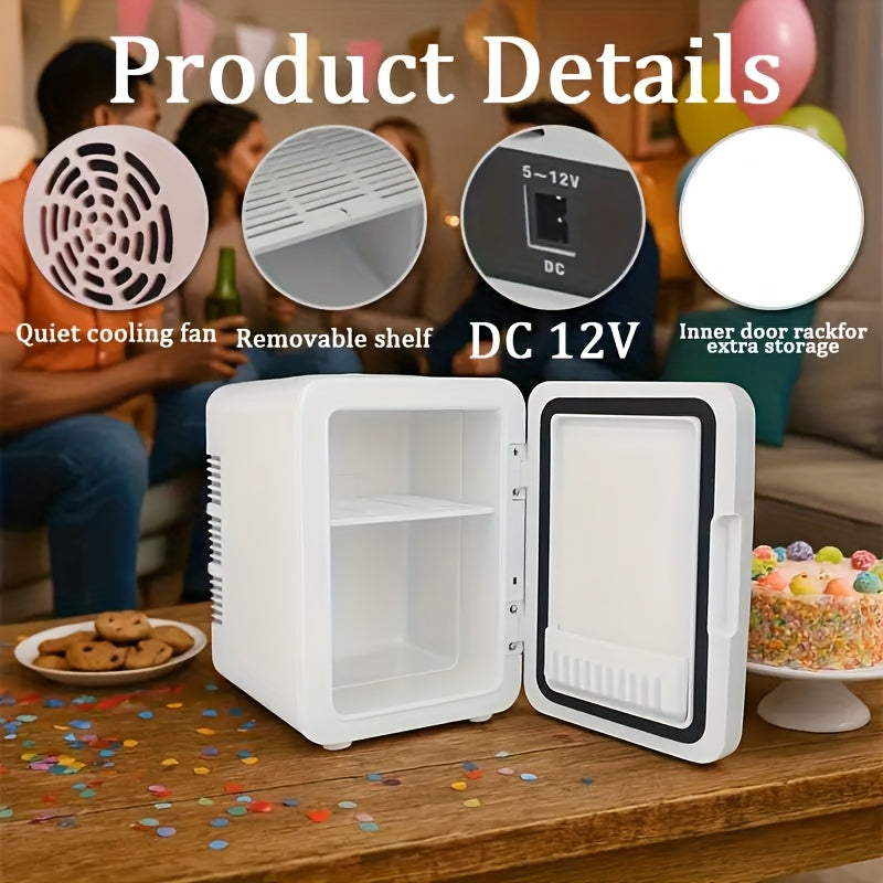 4L Car Refrigerator & Mini Fridge Dual-Purpose – Portable Cooler/Warmer for Commute, Lightweight, Low Noise, Energy-Efficient, USB Powered, Digital Display – Ideal for Travel & Daily Use