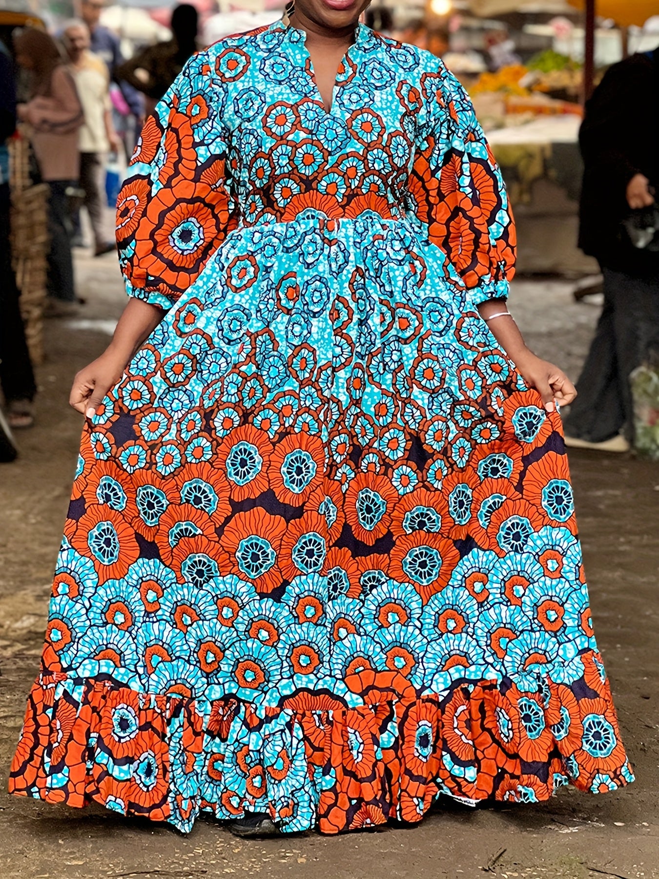 Plus-Size Dress with a Floral Print for Women