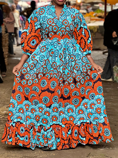 Plus-Size Dress with a Floral Print for Women