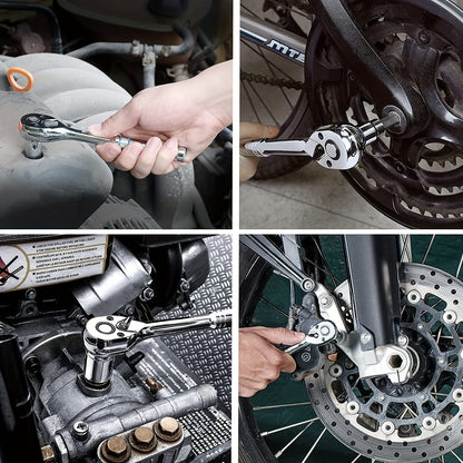 10pcs Wireless Impact Wrench Set with 1/2 Inch Drive Short Wall Metric Sockets (8mm-19mm) - Professional Automotive Repair Tools & Hand Tools, Heavy-Duty Impact Wrench for Car Maintenance, Machinery Repair, Durable Steel Cons