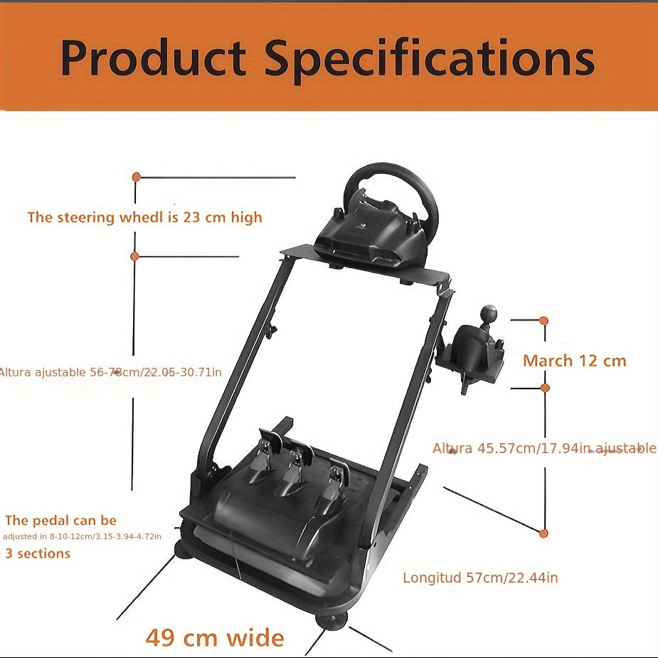 Logitech G27/G25/G29 Racing Wheel Stand - Adjustable Height & Angle, Ergonomic Design for SIM Racing, Compatible with PS4 & PC (Steering Wheel Not Included), Gaming Cockpit Setup | Sleek Metal Finish | Durable Gaming Accessor