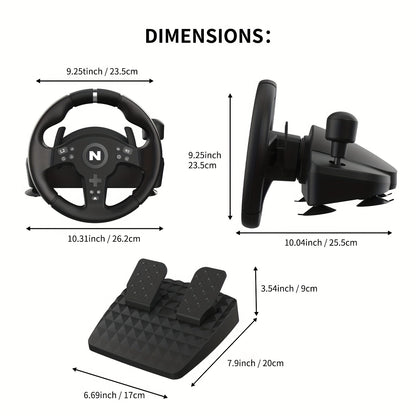 NiTHO Drive Pro ONE V200 Gaming Racing Wheel & Pedals - 270-Degree Steering Wheel with Integrated Sequential Gear Shifter, Multi-Use Motion Sensing for PC, PS4, Xbox One, Xbox Series X/S, Driving Car Simulator, Driving Simula