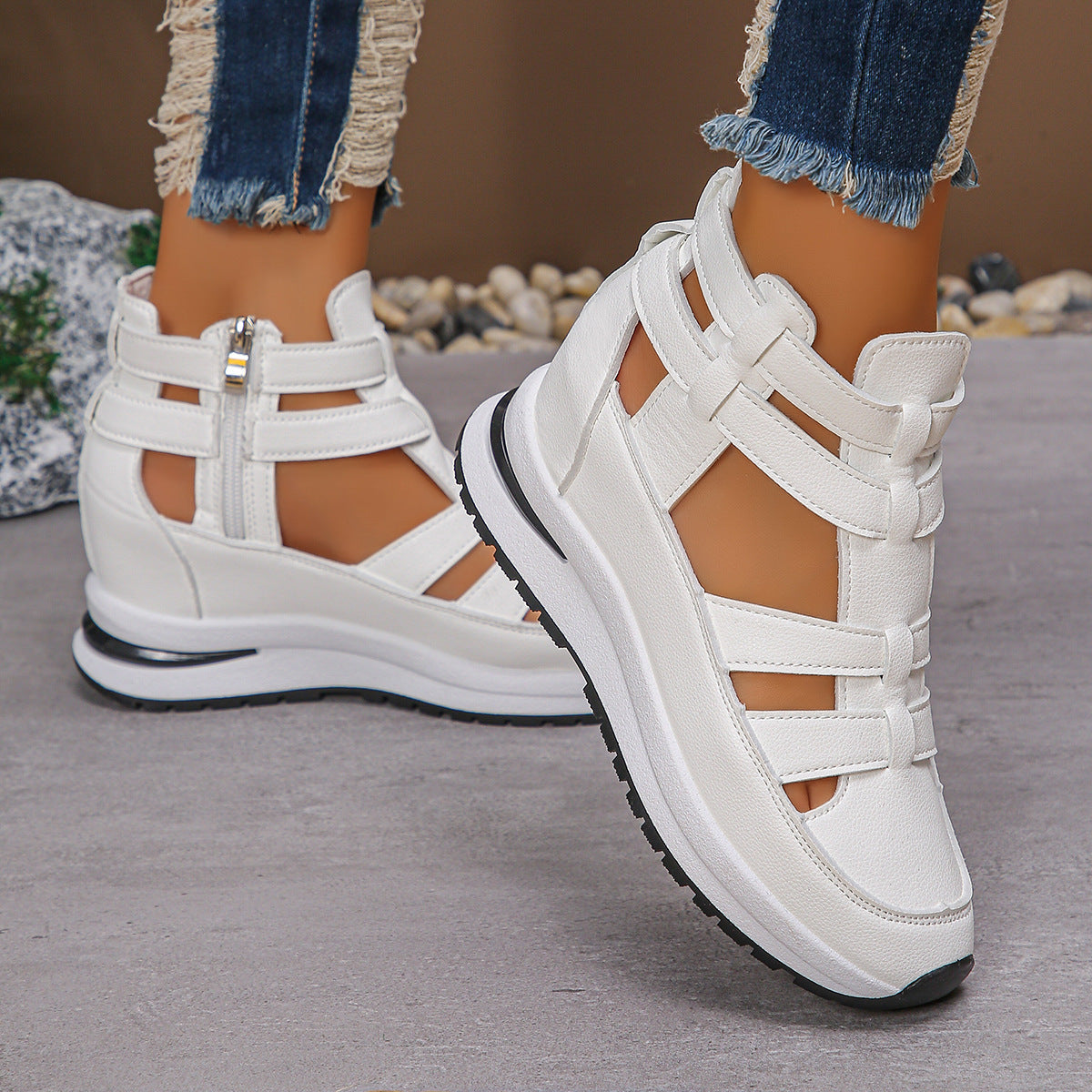 Women's Close-toed Hollow-out Sandals Summer Fashion Platform Shoes