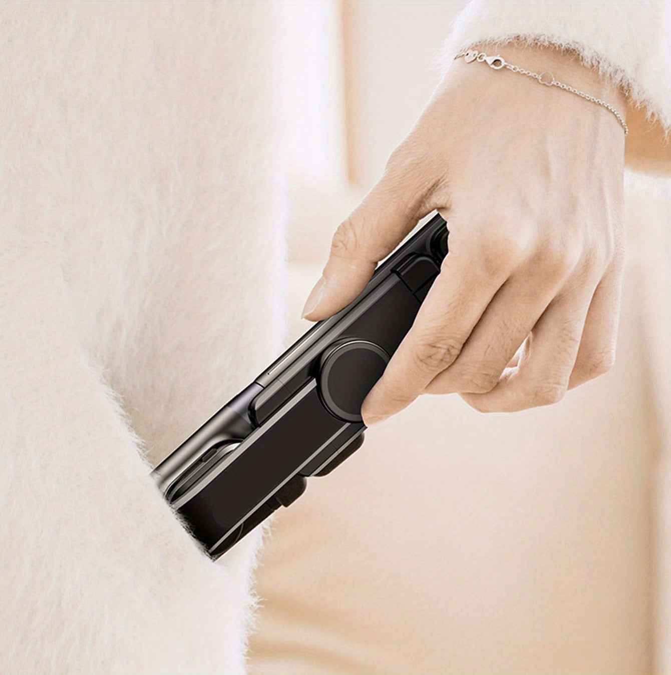 360° Rotation Wireless Remote Shutter Portable Selfie Stick Tripod - Battery Powered with Non-Rechargeable Button Battery - Compatible with iPhone & Android Smartphones