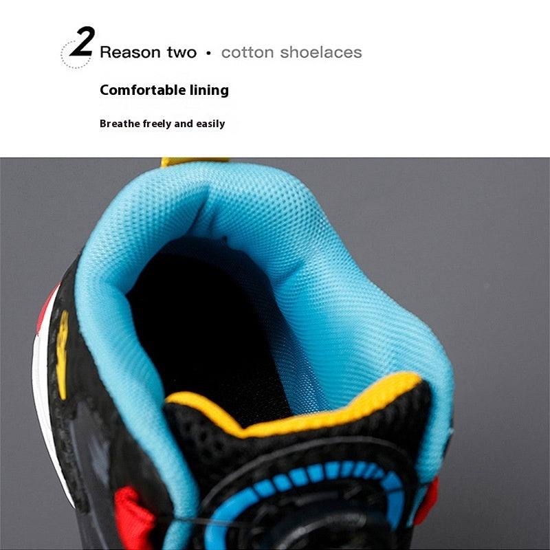 Cushion Basketball Rotating Button Running Shoes