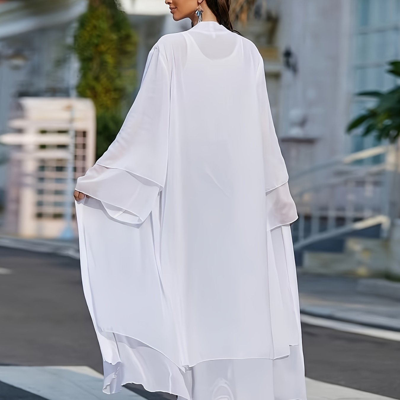 Abaya Muslim Women's Casual Solid Color Elegant Batwing Sleeve Long Loose Robe Maxi Dress Middle Eastern Saudi Dubai Turkish Traditional Arabic Kaftan