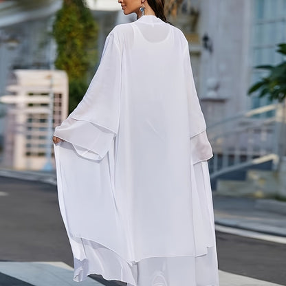 Abaya Muslim Women's Casual Solid Color Elegant Batwing Sleeve Long Loose Robe Maxi Dress Middle Eastern Saudi Dubai Turkish Traditional Arabic Kaftan