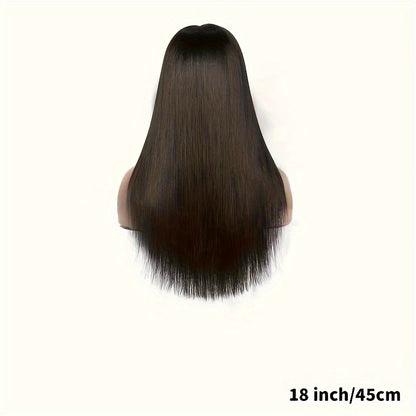 Glueless Wig - No Glue Needed, Pre Plucked & Cut Front, Natural Black Human Hair Lace Front Wig, 150% Density for, Everyday & Special Events, Event Hairpiece, Sleek Straight Style