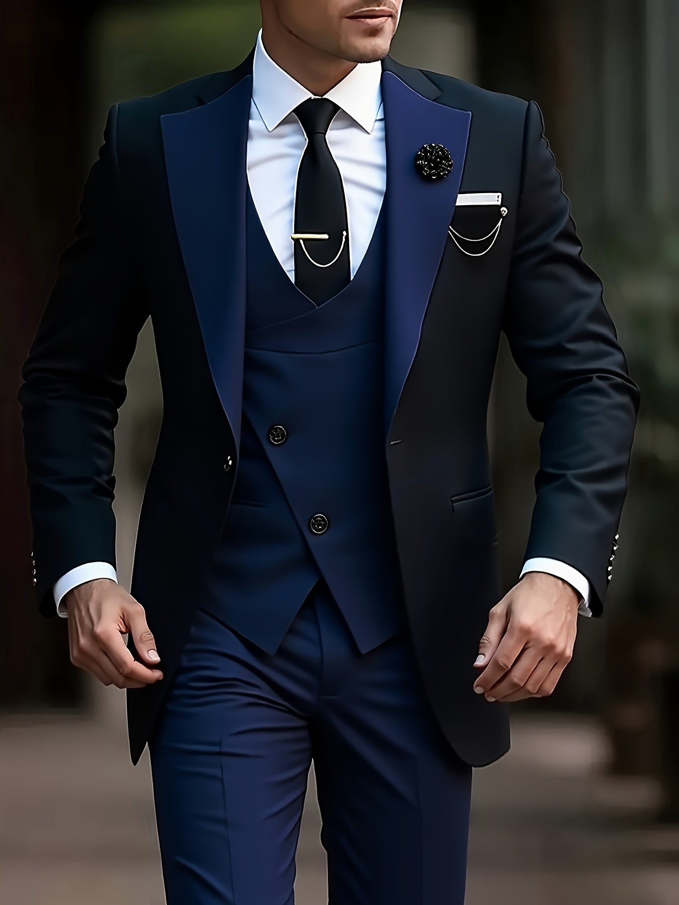 Men's Premium Three-Piece Suit Set, Plus Size Men’s, Includes Jacket and Vest – Perfect for Formal Wear Weddings Workwear Holiday Gifts