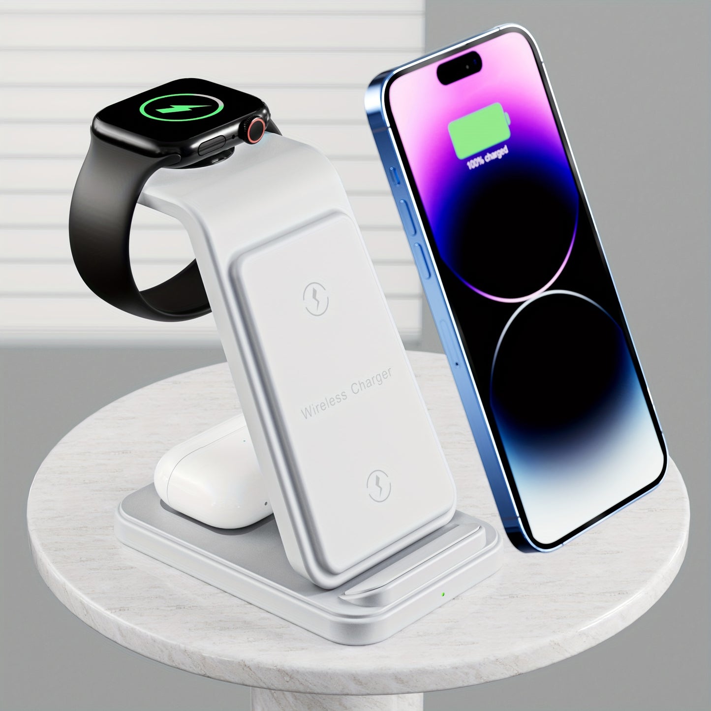 Wireless Charging Station Dock for iPhone 17 Pro Max/17 Pro/17/16/15/14/13/12/11/Pro/Max/Mini/XR/XS/X/8, 3in 1 Wireless Charger for iPhone 17 Air, for iWatch 11/10/9/8/7/6/5/4/3/2/SE/Ultra, Phone Stand for AirPods 4/3/2/Pro/P