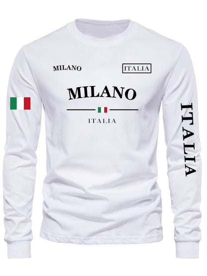 Men's Outdoor Casual Sports Long Sleeve T-Shirt - Crew Neck, Fleece-Lined Warm Base Layer for Autumn/Winter, Polyester and Spandex Blend, Machine Washable, Grappling, Wear On Body