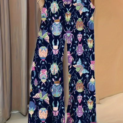 Women's Wide-Leg Trousers with Elastic Waist & Loose Fit - Casual Summer Pants, Non-Stretch Machine-Washable Fabric, Spring/Fall Long Pants for Dresses/Skirts Outfits (No Stretch) - Female Casual Wear Style