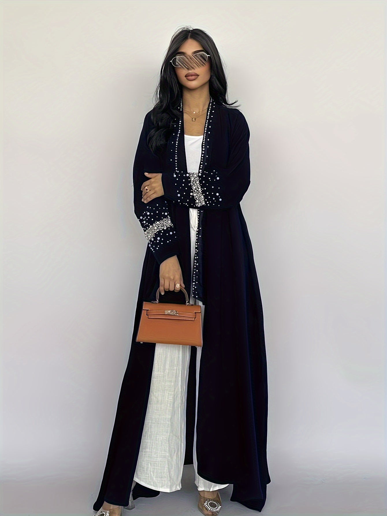 1pc 's Full-Length Arabic/Dress Abaya Robe with Matching Chiffon-like Headscarf-like Turban-like Cover - Elegant Traditional Muslim Dress for Weddings, Hajj, Umrah, Daily Wear - Hand Washable, All-Season