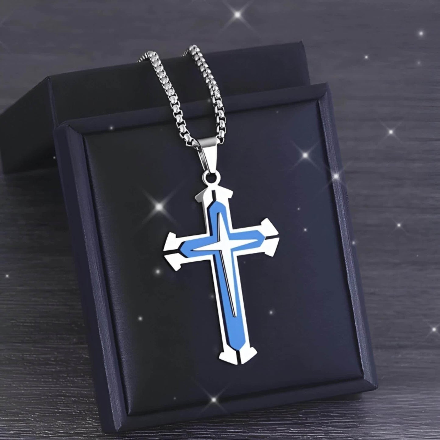 A Stylish Multi-layer Cross Necklace for Men - A Domineering Guardian Necklace for Men And Women - Fashionable Necklace, Elegant Design, Classic Jewelry Clothing Accessories for Dressing Up Holiday Gifts,Valentine's Day