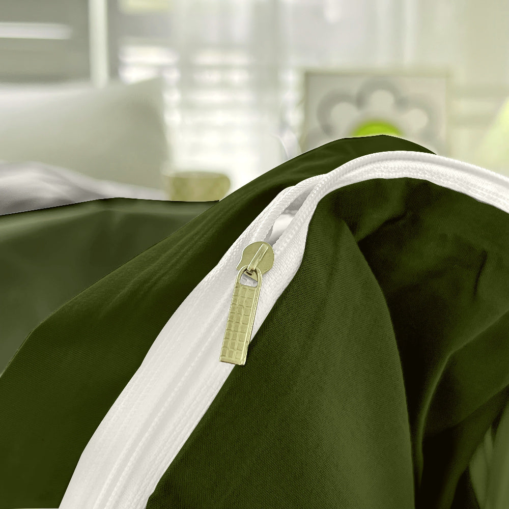 3pcs Army Green Duvet Cover Set, Soft and Comfortable Bedding for Bedroom/Guest Room/Dorm/Hotel 1*Duvet Cover + 2*Pillowcases (No Filling), Invisible Zipper Design, Machine Washable, All-Season Use