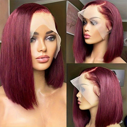 Brazilian 99J Burgundy Lace Front BOB Wigs Human Hair Bob Wig 13x4 Lace Frontal Short Bob Color Wigs Human Hair Pre Plucked Natural Hairline Wine Red Wigs for Women