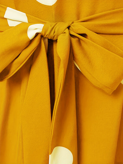 2023 New Women's Elegant Red & White Polka Dot Arabic Abaya Dress - Long Sleeve Round Neck with Adjustable Waist Tie, Machine Washable Lightweight Modest Cover for Spring Summer Fall, Abaya for Summer, Cultural Attire, Season