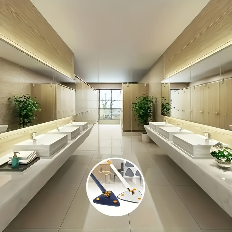 [Rotating Cleaning Mop] 1set, 360° Rotating Triangle Cleaning Mop | Long Handle Floor Mop, Hands-free Wash Squeeze Mop, Wet And Dry Dual-use Cleaning Mop, for Floor Wall Ceiling Corner Glass, Cleaning Supplies, Cleaning Tool