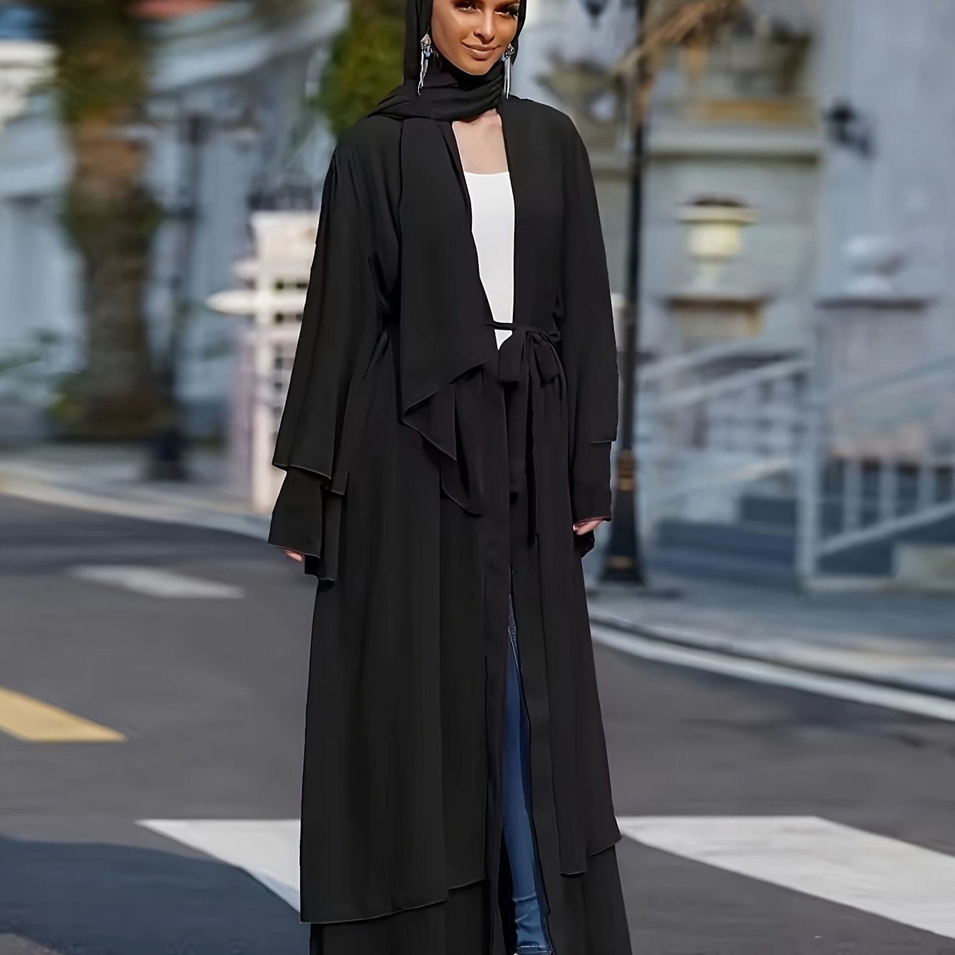 Abaya Muslim Women's Casual Solid Color Elegant Batwing Sleeve Long Loose Robe Maxi Dress Middle Eastern Saudi Dubai Turkish Traditional Arabic Kaftan