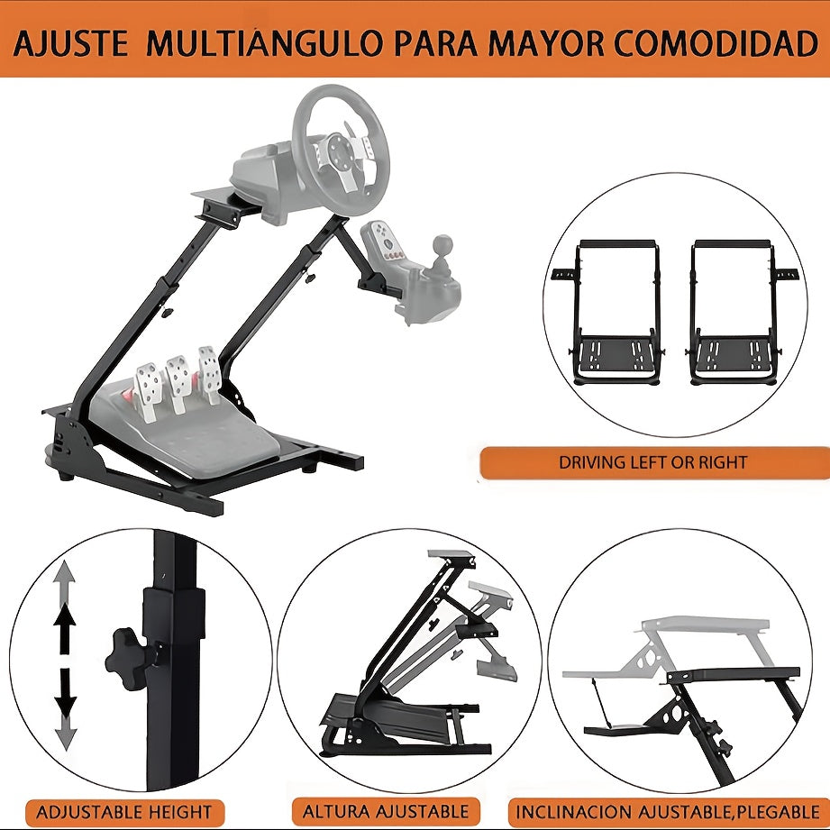 Logitech G27/G25/G29 Racing Wheel Stand - Adjustable Height & Angle, Ergonomic Design for SIM Racing, Compatible with PS4 & PC (Steering Wheel Not Included), Gaming Cockpit Setup | Sleek Metal Finish | Durable Gaming Accessor