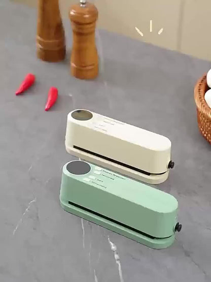 [Kolzp food vacuum sealer] Compact USB Rechargeable Vacuum Sealer Kit | Digital Display, Quick Sealing, Includes Pump & Airtight Bags | Food Preservation for Meat, Fruits, Vegetables | Space-Saving Design, Ideal Christmas Gif