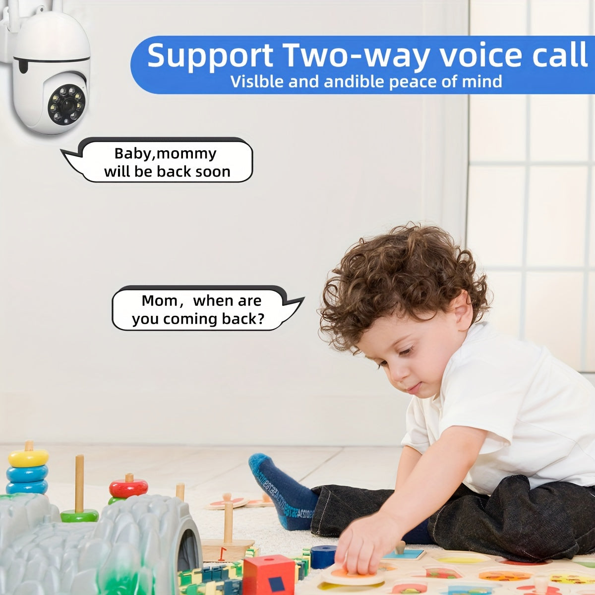 4pcs 1080P HD Security Cameras, Color Night Vision High-Definition Cameras, Two-Way Audio Video Cameras, Pan/Tilt/Zoom - 2.4G WiFi Smart Home Monitoring Cameras and Elderly