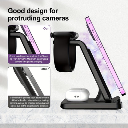 Wireless Charging Station Dock for iPhone 17 Pro Max/17 Pro/17/16/15/14/13/12/11/Pro/Max/Mini/XR/XS/X/8, 3in 1 Wireless Charger for iPhone 17 Air, for iWatch 11/10/9/8/7/6/5/4/3/2/SE/Ultra, Phone Stand for AirPods 4/3/2/Pro/P