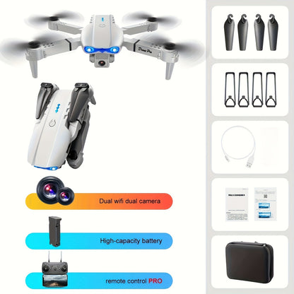 E99 Drone with One-Click Takeoff, 360° Flip & Navigation - Foldable Wings, 50M Altitude, 4M/S Speed, 6-8Min Flight Time, Outdoor Adventure Drone with Remote Control, Durable & Portable Design