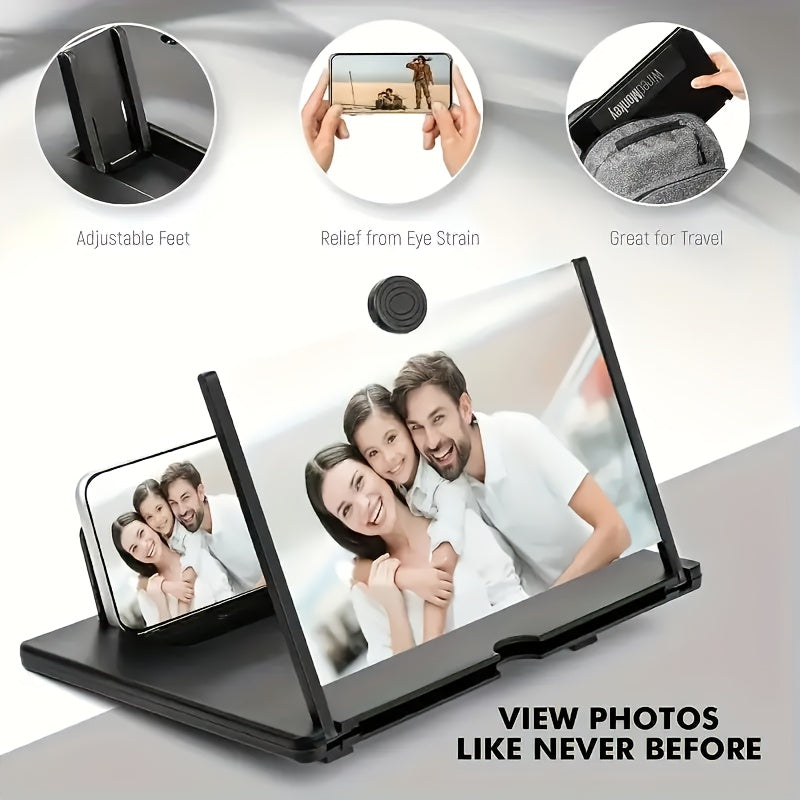 Phone Screen Magnifier Stand - Instantly Turns Your Phone into a Tablet for Easier Movie Watching, Hands-Free & Eye-Friendly Design with Foldable Portability