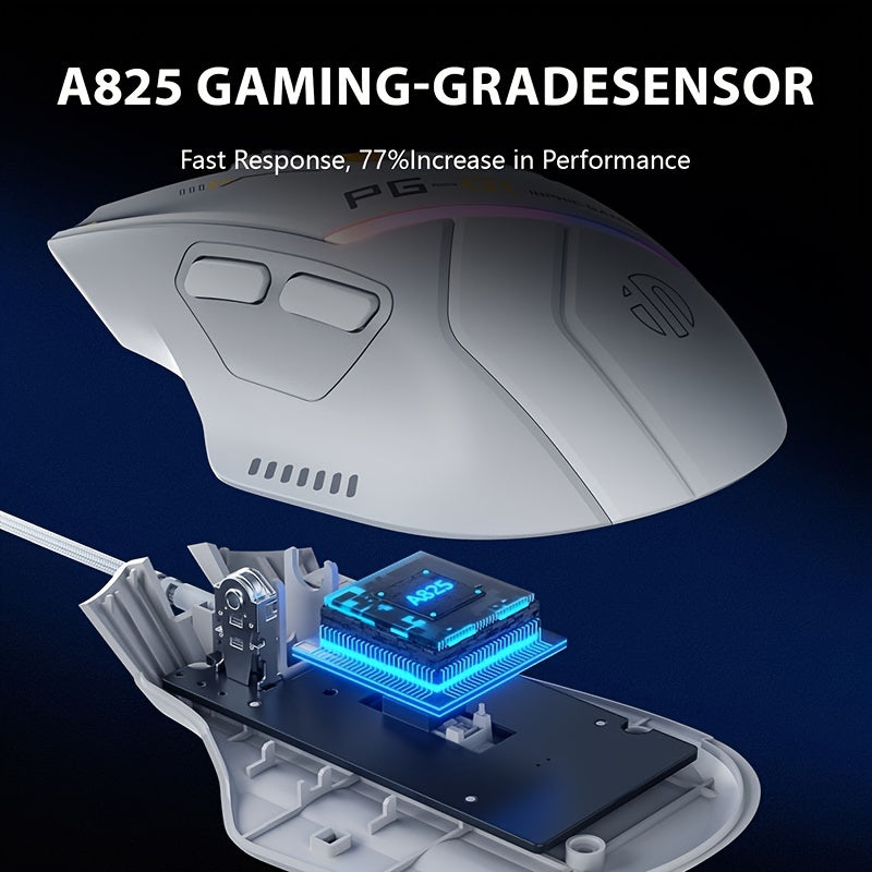 1pc INPHIC PG1 Wired Gaming Mouse, Ergonomic Design, Macro Programming, RGB Backlit, Optical Tracking, USB Plug-in, Windows 10 Compatible, Right-Handed, Plastic, No Battery Required