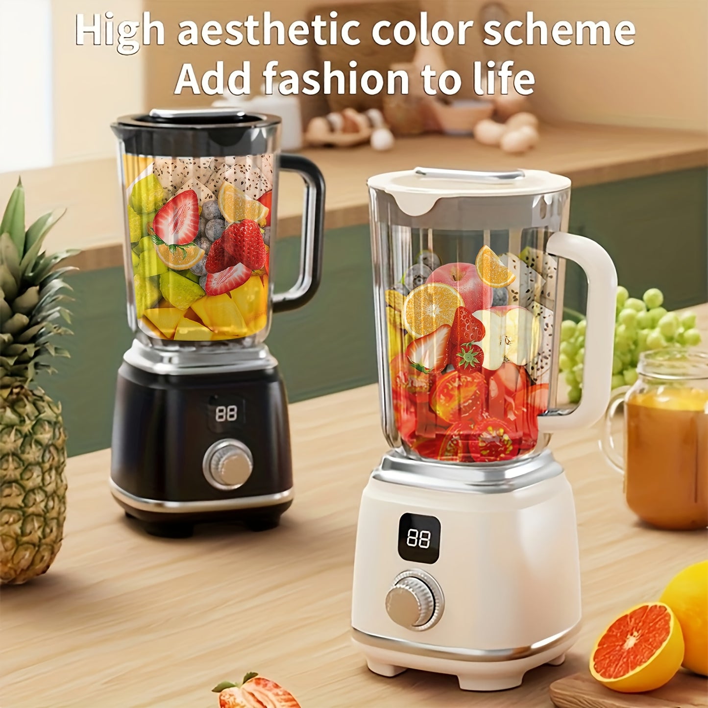 [USB Rechargeable] NIJ Small Home Fruit Juicer, 7, 4V Mini Ice Crusher With LED Display Mixer, USB Rechargeable Portable Blender For Smoothies And Shakes, Fresh Juice - Compact Juicer For Instant Nutrition